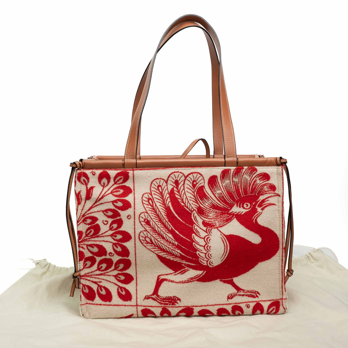 Loewe Cushion Dodo Jacquard Leather Tote Bag