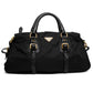 Prada Black Nylon Leather Trim Handbag