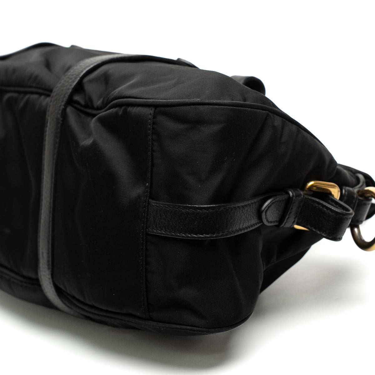 Prada Black Nylon Leather Trim Handbag