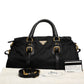Prada Black Nylon Leather Trim Handbag