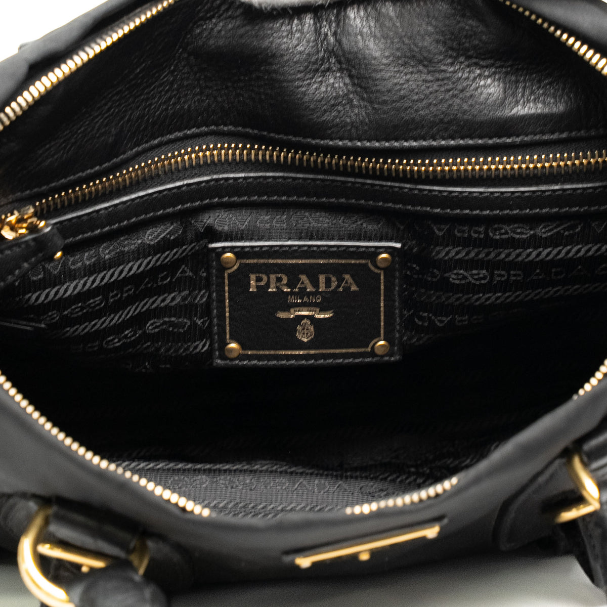 Prada Black Nylon Leather Trim Handbag