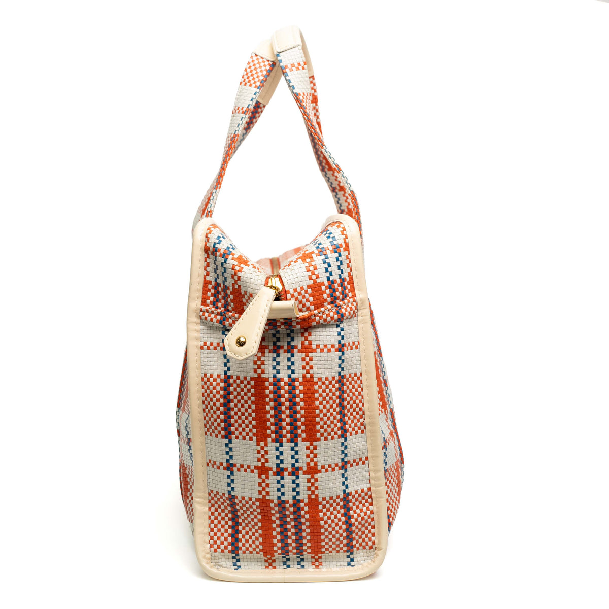 Louis Vuitton Woven Leather Plaid Tote Bag