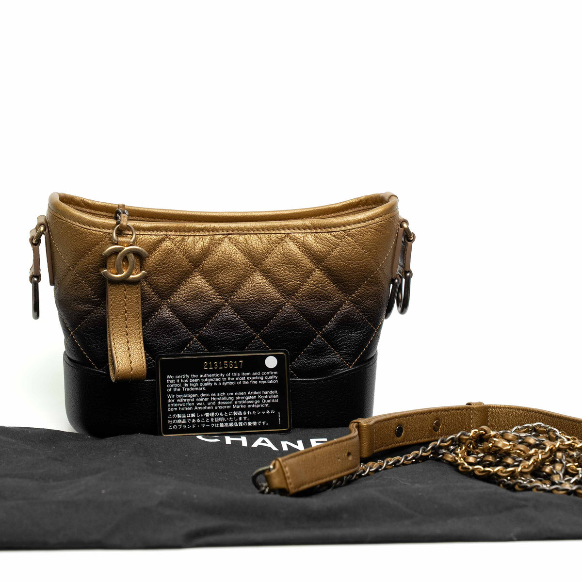 Chanel Gabrielle Small Ombre Quilted Hobo Bag