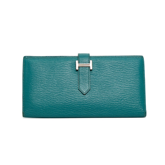 Hermes Bearn Trifold Vert Verone Wallet