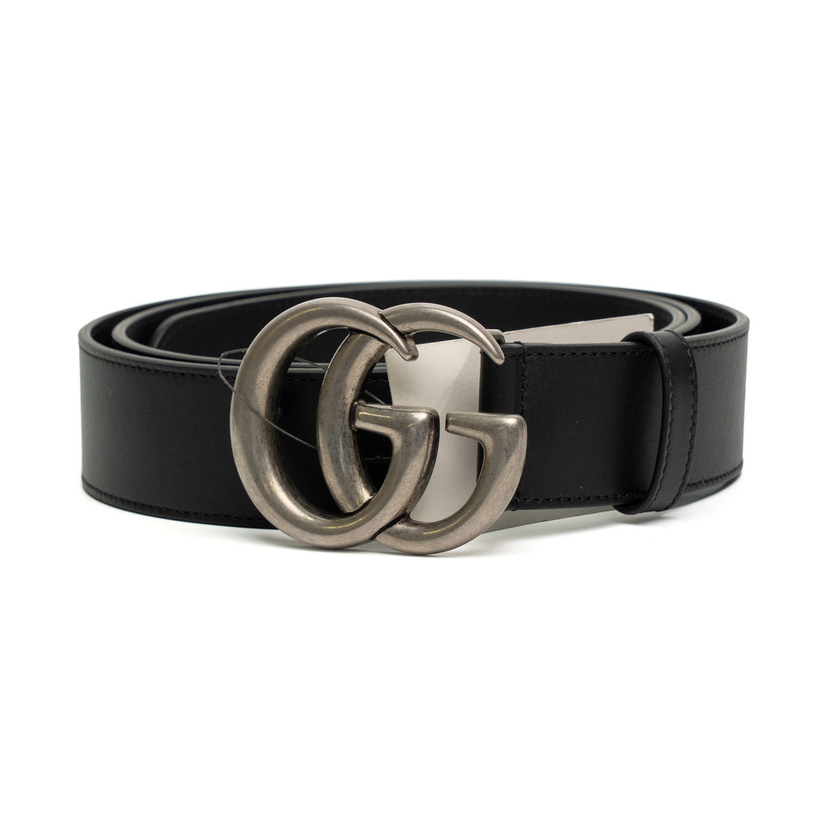 Gucci GG Marmont Black Leather Buckle Belt