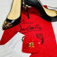 Christian Louboutin Black & Burgundy Studded Heels image 4