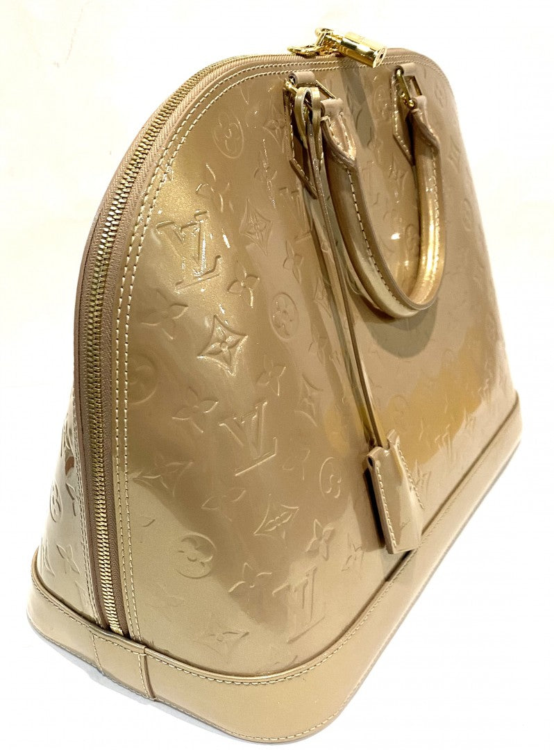Louis Vuitton Beige Poudre Monogram Vernis Alma GM Handbag image 2