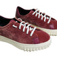 Salvatore Ferragamo Burgundy Low Top Sneakers image 0