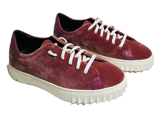 Salvatore Ferragamo Burgundy Low Top Sneakers image 0
