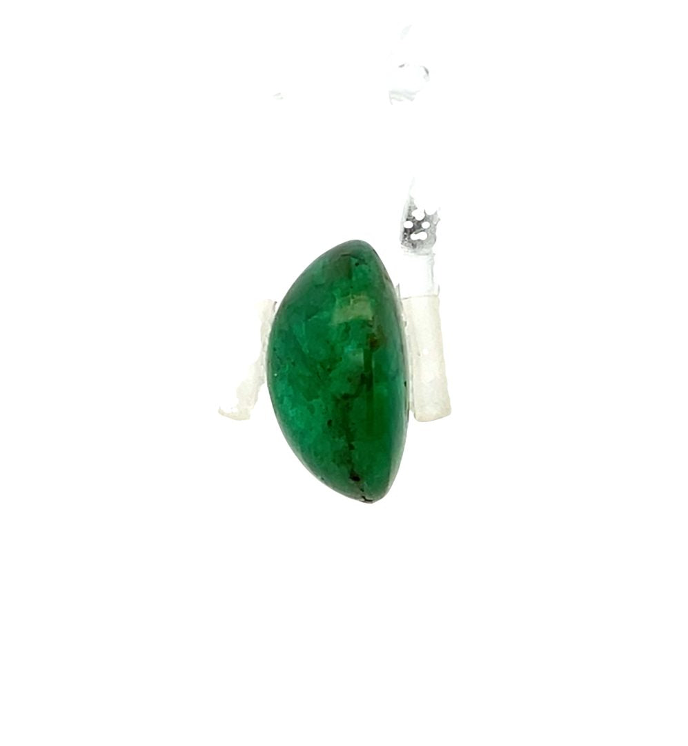 7.13CT Emerald Oval Cabochon Loose Gemstone image 2