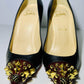 Christian Louboutin Black & Burgundy Studded Heels image 1