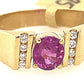 18ct Yellow Gold Pink Sapphire & Diamond Ring image 0