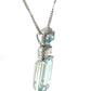 18ct White Gold 8.10ct Aquamarine & 0.53ct Diamond Pendant with Fancy Curb Link Chain Necklet image 2