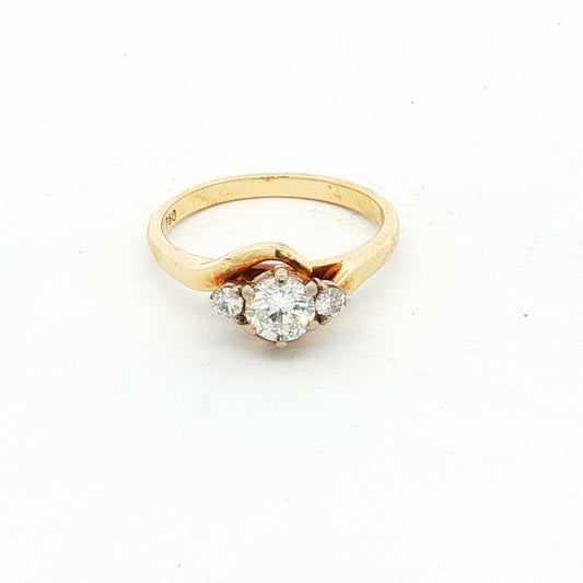 Yellow Gold Three-Stone Diamond Ring