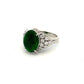 Platinum 2.21ct Jade & 0.42ct Diamond Cluster Ring image 2