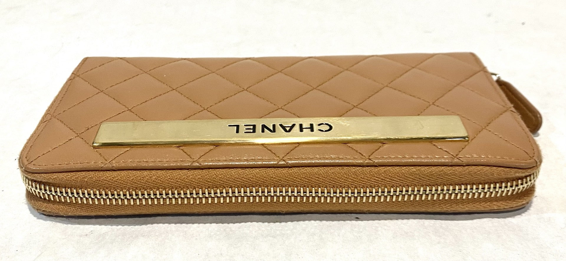 Chanel Brown Quilted Trendy Zip Around Wallet image 3