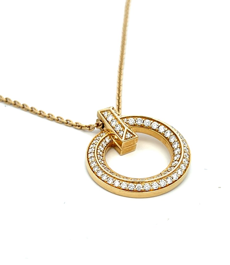 Tiffany & Co 18ct Yellow Gold 0.72ct Diamond Tiffany T1 Pendant & Necklace image 2