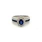 Platinum 0.77ct Ceylon-Type Blue Sapphire & Diamond Cluster Ring image 0