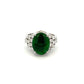 Platinum 2.21ct Jade & 0.42ct Diamond Cluster Ring image 0