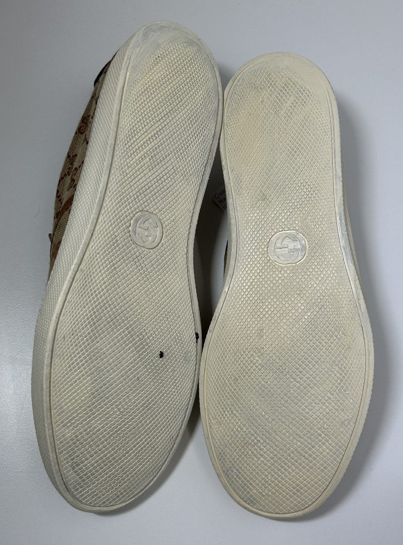 Gucci Men’s Beige GG Canvas NY Yankees Patch Slip On Sneakers image 4