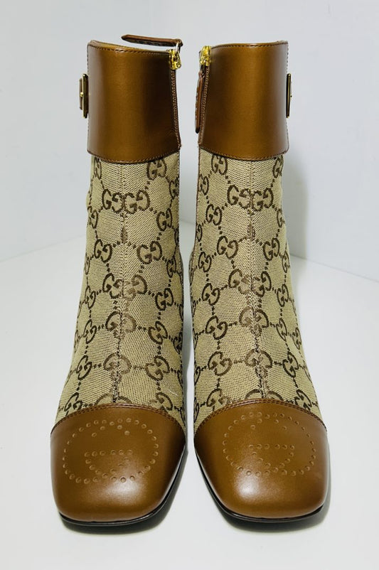 Gucci GG Supreme Canvas & Leather 'Ellis' Ankle Boots image 1