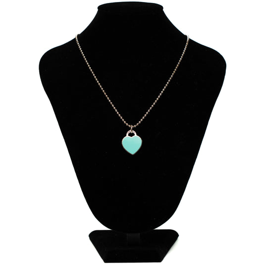 Tiffany & Co. Return to Tiffany Blue Enamel Heart Tag Necklace