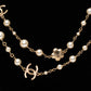 Chanel Vintage Clover & Pearl CC Logo Necklace