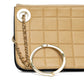 Chanel Beige Lambskin Chocolate Bar Quilted Wristlet