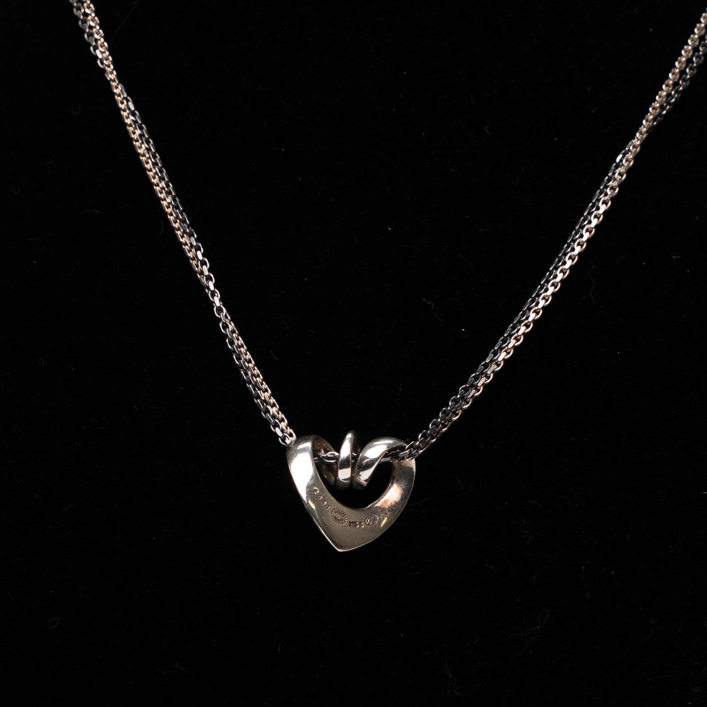 Georg Jensen Heart Pendant Sterling Silver Necklace (2001)