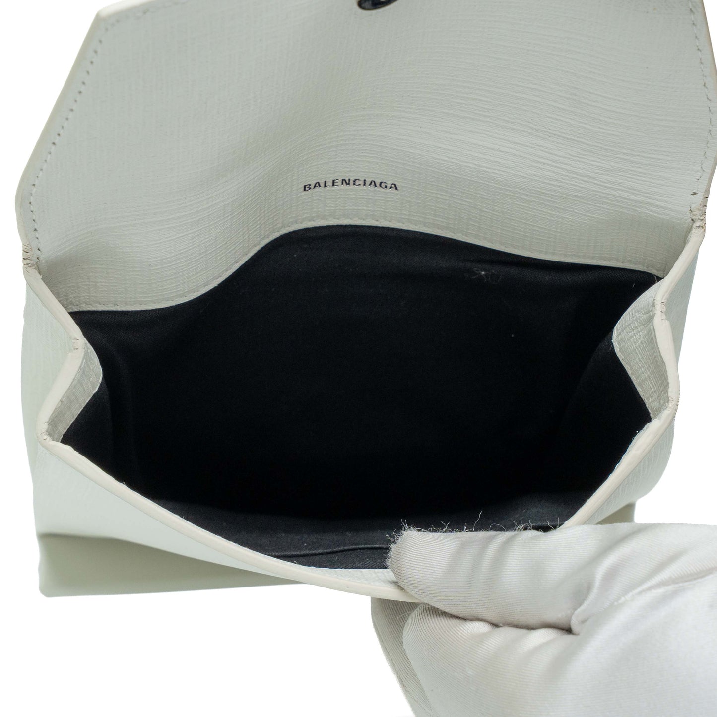 Balenciaga Gris Fossile Calfskin Shopping Envelope Clutch