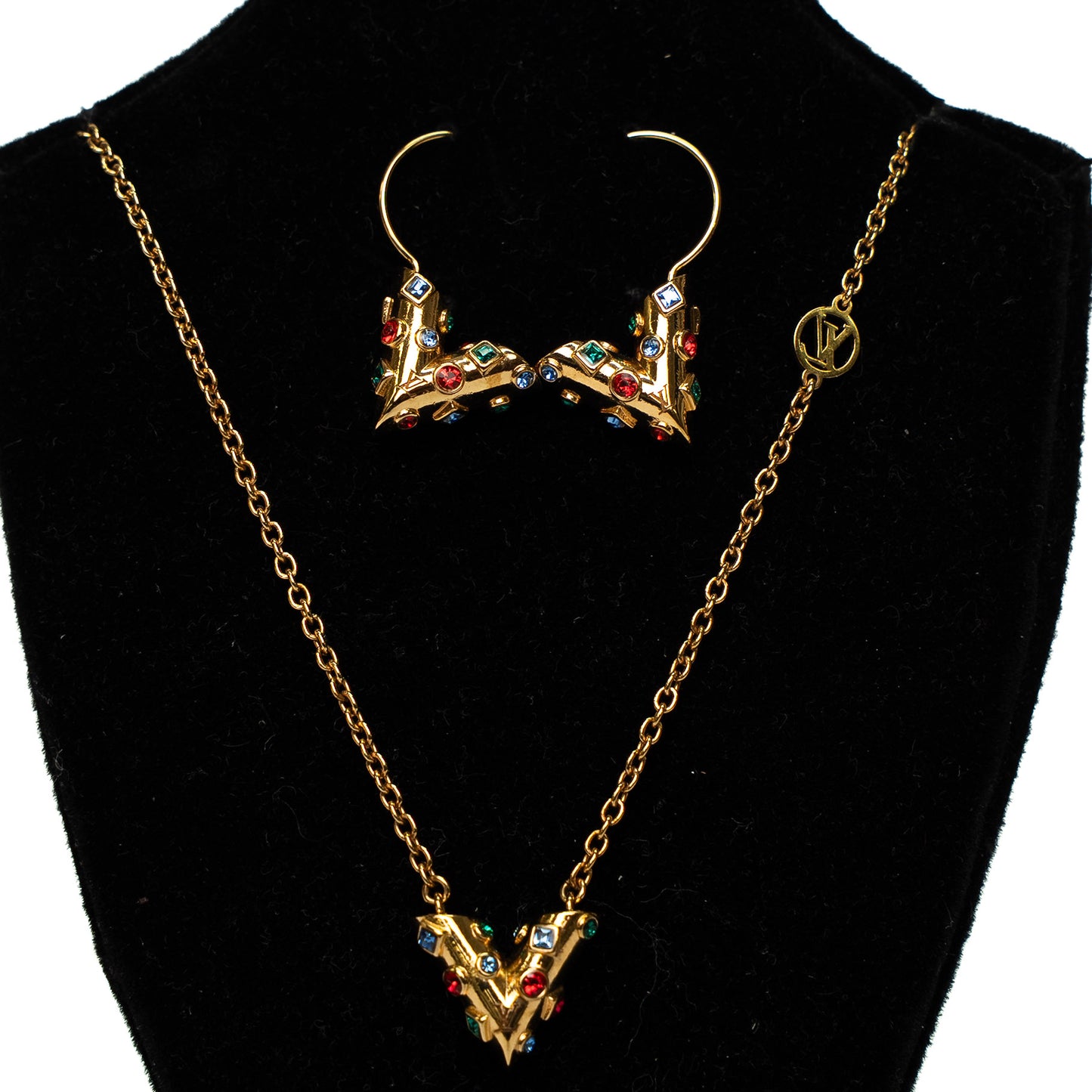 Louis Vuitton LV Volt Upside Down Necklace & Earrings Set