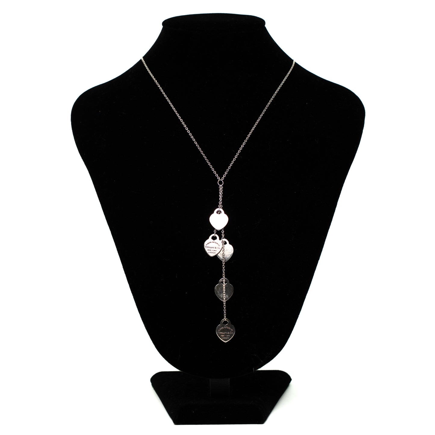 Tiffany & Co. Sterling Silver Five-Heart Tag Necklace