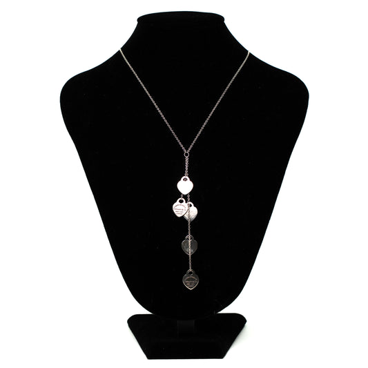 Tiffany & Co. Sterling Silver Five-Heart Tag Necklace