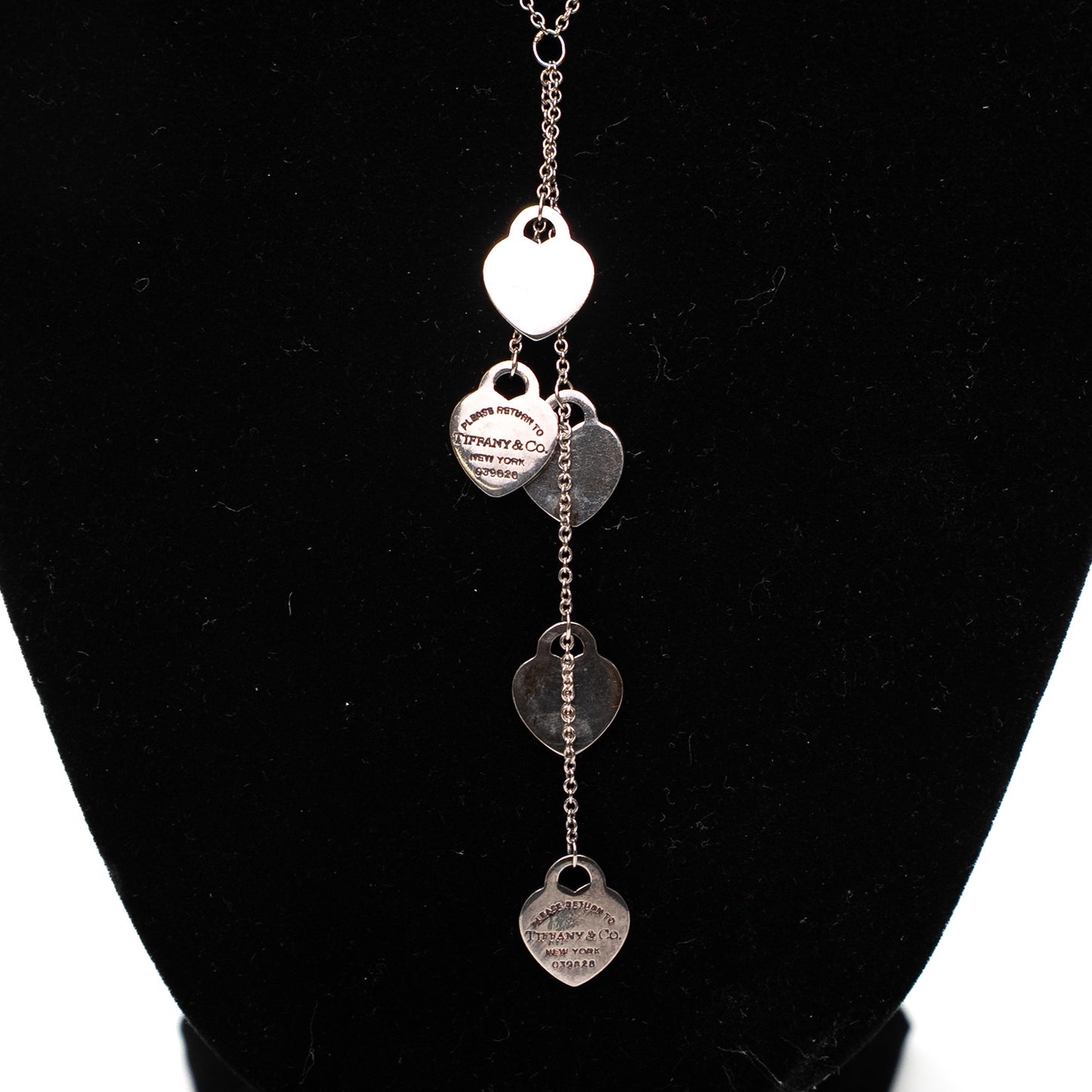 Tiffany & Co. Sterling Silver Five-Heart Tag Necklace