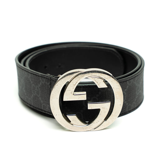Gucci Monogram Black Belt