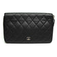 Chanel Large Quilted Black Zip Wallet