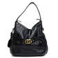 Gucci GG Running Medium Black Leather Hobo Bag