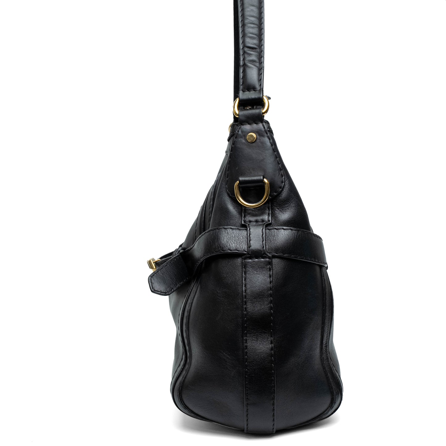 Gucci GG Running Medium Black Leather Hobo Bag