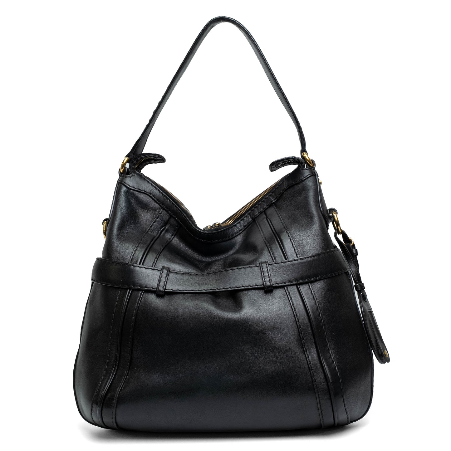 Gucci GG Running Medium Black Leather Hobo Bag
