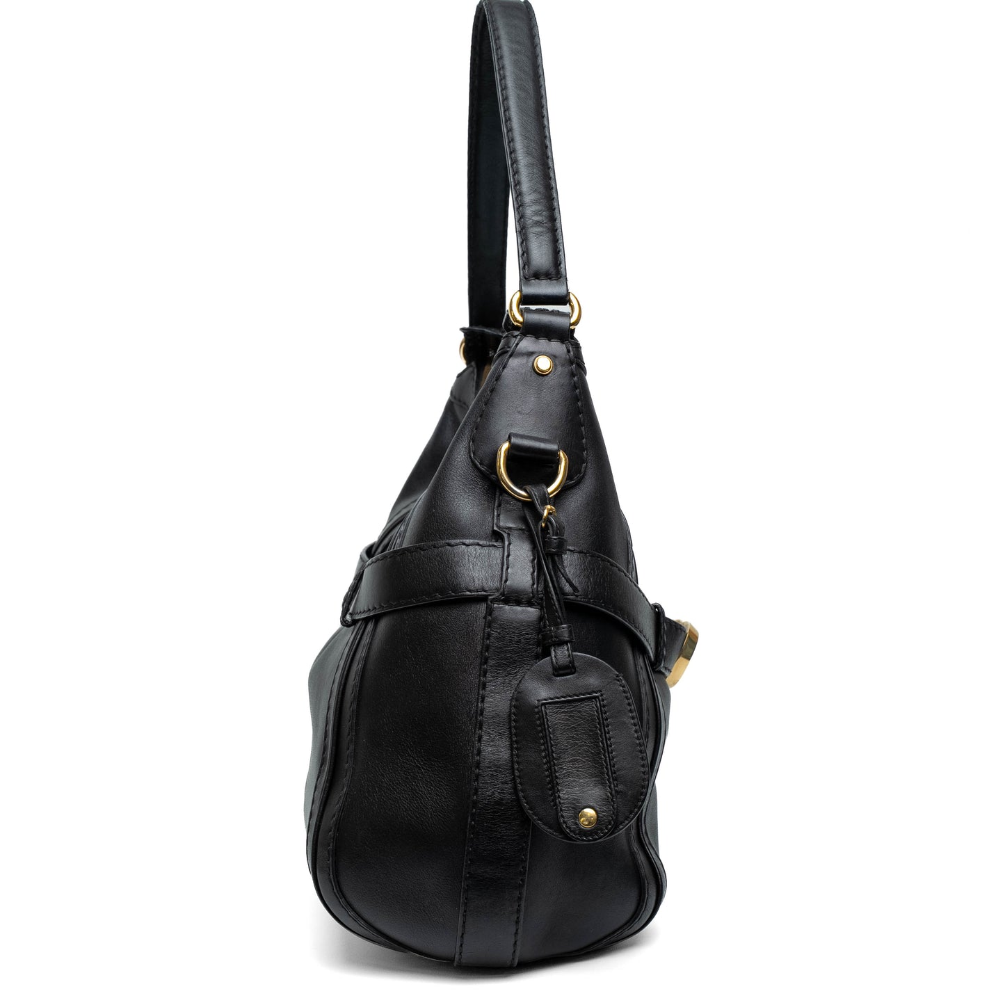 Gucci GG Running Medium Black Leather Hobo Bag