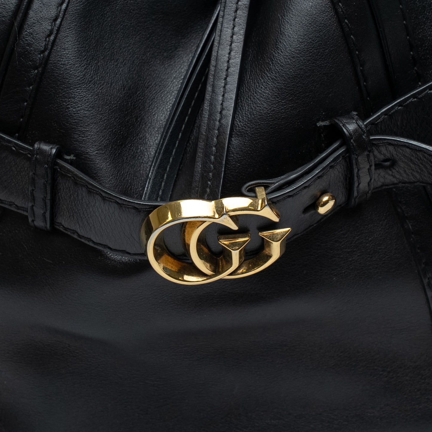 Gucci GG Running Medium Black Leather Hobo Bag