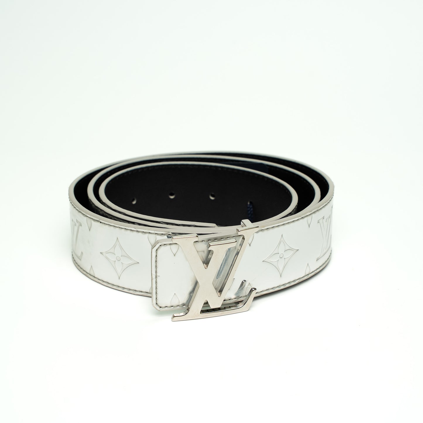 Louis Vuitton Silver Initials Reversible Belt