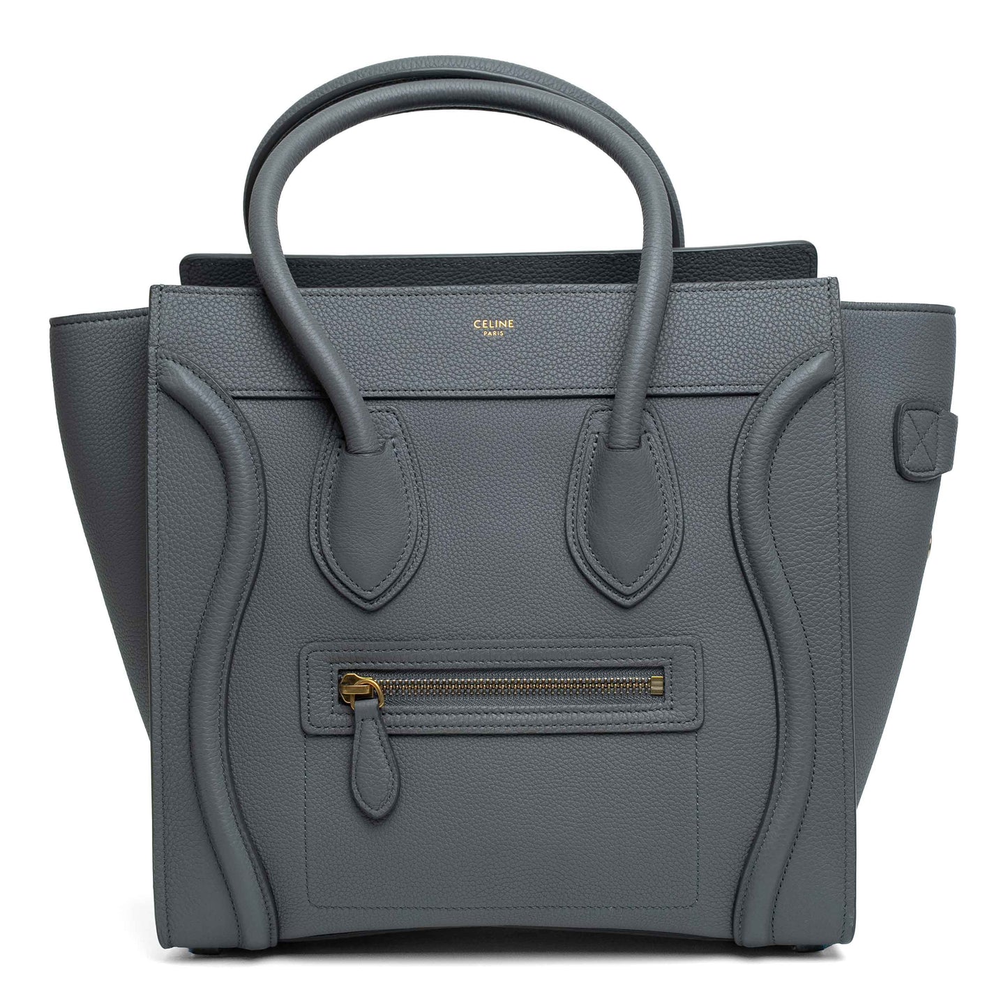Celine Micro Luggage Kohl Grained Leather Bag