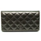 Chanel Gunmetal Quilted Long Wallet