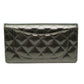 Chanel Gunmetal Quilted Long Wallet