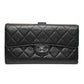 Chanel Black Quilted Leather Long Wallet