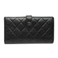 Chanel Black Quilted Leather Long Wallet
