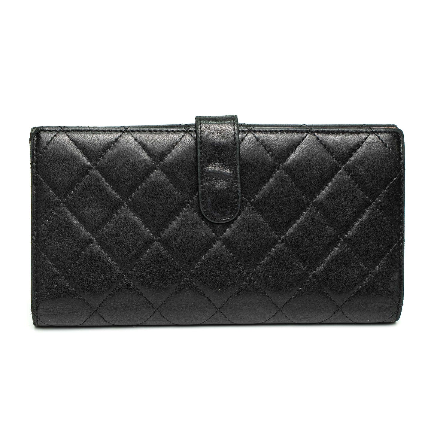 Chanel Black Quilted Leather Long Wallet
