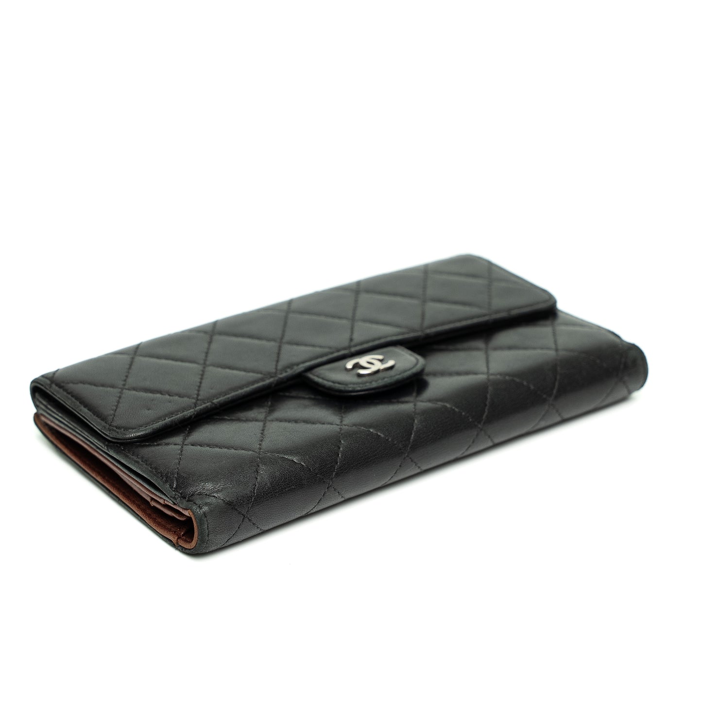 Chanel Black Quilted Leather Long Wallet