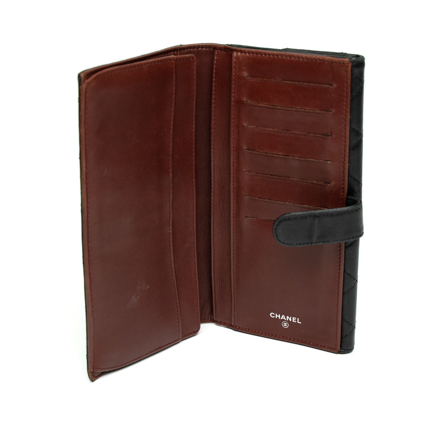 Chanel Black Quilted Leather Long Wallet